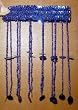 Blue Sequined and Elasticized Arm Cuff with Paillettes and Beads