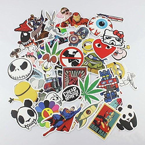 200pcs Random Music Film Vinyl Skateboard Guitar Travel Case Sticker Lot Pack Decals