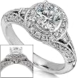 One of a Kind 1-1/2ct TDW Certified Round Brilliant Diamond Engagement Ring in 18kt Gold