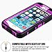iPhone 5S Case, EC™ 3in1 Shock Absorbing Case, Rubber Combo Hybrid Impact Silicone Armor Hard Case Cover for Apple iPhone 5S (C-Purple/Black)