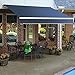 Awntech 8-Feet Galveston Semi-Cassette Right Motor with Remote Retractable Awning, 84-Inch Projection, Dusty Blue