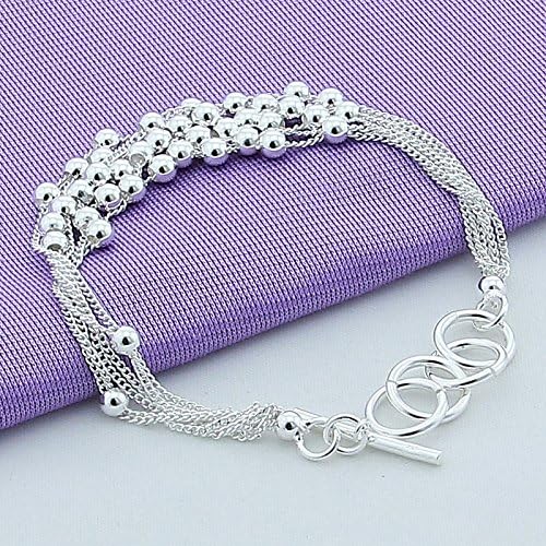 EC-Living Fashion 925 Silver Plated Jewelry Silver Bracelet Bangle, YH050