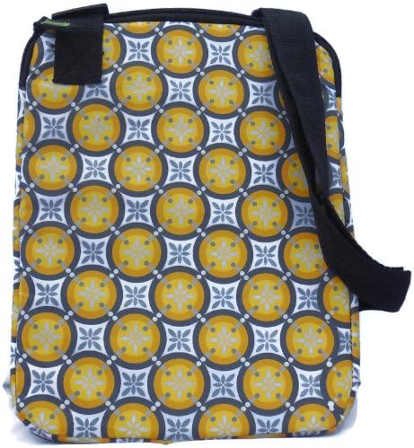 Collection New York Nylon 10.2 in Sleeve for Ipad and Ipad Mini with Shoulder Strap and Zippered Closure in Yellow, Silver and Grey