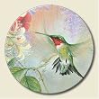 Lazy Susan ~ Hummingbird Honeysuckle ~ decorative tempered glass ~ 16 inch diameter ~ code 727