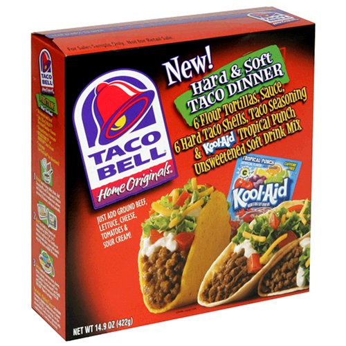 Taco Bell Home Originals Hard & Soft Taco Dinner Kit, 14.9-Ounce Boxes (Pack of 10)
