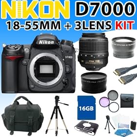 Nikon D7000 D-7000 Digital SLR Camera with Nikon 18-55mm F 3.5-5.6g Vr Af-s Dx Nikkor... by