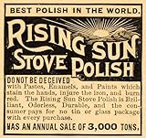 1893 Ad Rising Sun Stove Polish Oven Kitchen Cleaner - Original Print Ad