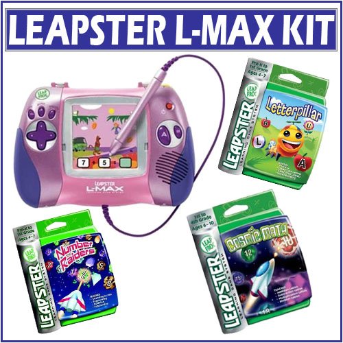 Childrens Toyshop  Toys : Leapfrog Leapster L-Max Pink w/ Accessory Kit