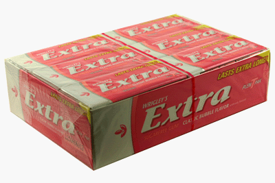Extra PTP Classic Bubble 12, 15 Stick Packs by Sugar-Free Candy