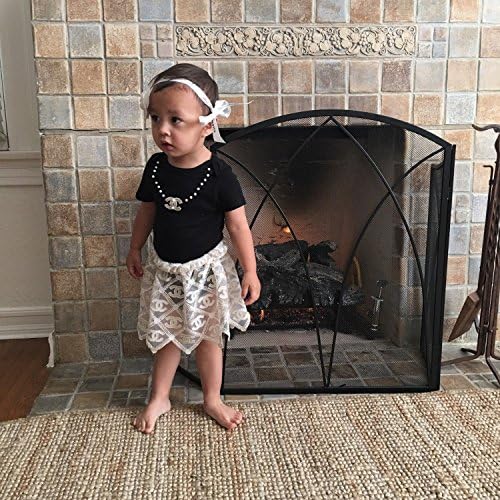 Handmade Baby Girl Newborn Lace Tutu Skirt with Gold Thread Lace - Chanel Inspired