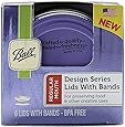 Ball Design Series Lids and Bands (6 lids and bands) Purple. BPA Free