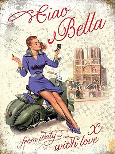 Vespa Ciao Bella small size metal sign 8" x 6" (og 2015)