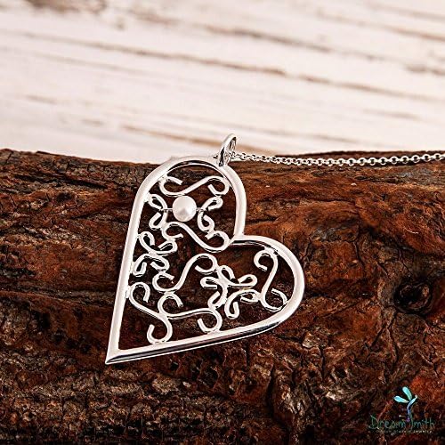 Sterling Silver Filigree Heart with Freshwater Pearl