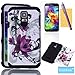 Galaxy S5 Case,Tradekmk(TM) Hybrid Two Layers Soft TPU+Hard PC High Impact Hard Back Case Protective Cover Fit for Samsung Galaxy S5 i9600(Purple),with Stylus Pen,Screen Protector and Cleaning Cloth