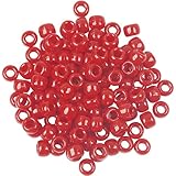 The Beadery 6 by 9mm Barrel Pony Bead, Red, 900-Pieces
