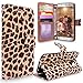 S7 Edge Case, Galaxy S7 Edge Case, Cellularvilla [Slim] [Card Slot] Premium Pu Leather Wallet Case [Drop Protection] Flip Protective Stand Cover for Samsung Galaxy S7 Edge G935 (Brown Leopard)