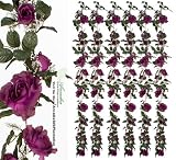 Six 6' Artificial Rose Garlands Silk Flowers_burgundy
