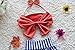 Cute Baby Bikini Big Bowknot Stripe Orange 2 Pieces Skirt Swimwear Sets (Small,Orange)