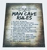 Man Cave Rules Top 10 Gameroom Bar Pub Novelty Tin Sign