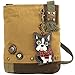 Chala Boston Terrier Patch Crossbody Handbag (Brown)