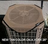 Air Conditioner Cover All Season - EXTERIOR - Tan - Top Only - 26x26