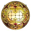 Tiffany Style Stained Glass Window Panel 24" P2498