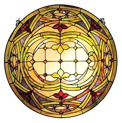 Tiffany Style Stained Glass Window Panel 24" P2498
