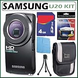 Samsung HMX-U20 Ultra-Compact Full-HD Camcorder with 3x Optical Zoom and 2-inch LCD in Black + 4GB Accessory Kit