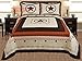 Golden Linens LLC 3-Piece Western Lone Star Barb Wire Cabin/Lodge Quilt Bedspread (King/Calking)