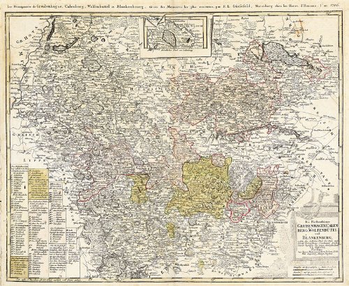 Verlag Rockstuhl Historische Karte: F&uuml;rsthenth&uuml;mer Grubenhagen, Calenberg, Wolfenb&uuml;tel, Blankenburg mit dem Harz. 1786 (Plano)