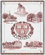 Harvard Univ Collage & Seal - 69 x 48 Blanket/Throw - Harvard Crimson