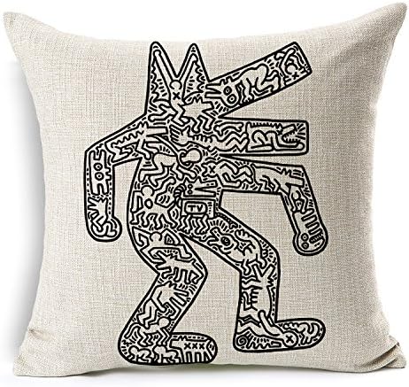 YUKAI Keith Haring Keith Haring painting modern minimalist Nordic creative cotton cushion sofa cushion pillow cover