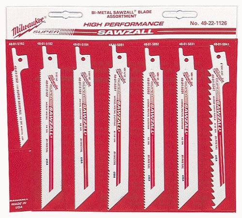 Milwaukee 49-22-1126 7-Piece Super Sawzall Bi-Metal Blade Set