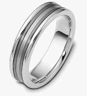 6mm Wedding Platinum and Titanium Band Ring