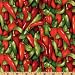 44'' Wide Farmer John's Marketplace Hot Peppers Red Fabric By The Yard