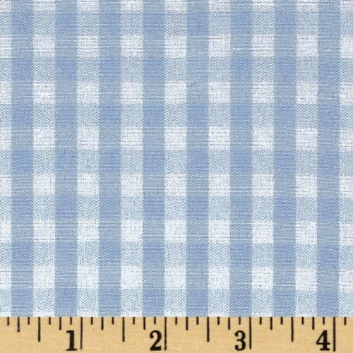 60'' Cotton Blend Woven 1/4'' Gingham Blue Fabric