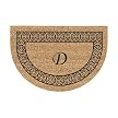 Monogrammed Doormat with Black Border - D (23.5x35.5" Round)