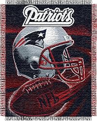 New England Patriots Spiral Series Jacquard Throw Blanket - NFL Football Fan Shop Team Merchandise