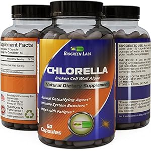 Chlorella Powder Capsules With Chlorella Growth Factor For Increased Energy & Immunity - Powerful Antioxidant Formula With Digestive Support - Vitamins A B C & E & Minerals Iron Calcium And More!