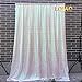 LQIAO 4FTX10FT Changed White Shimmer Sequin Fabric Backdrops Wedding Photo Booth,Sequin Curtains,Drapes,Sequin Panels Photography Background Decoration