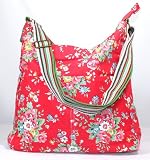 Kirsty Flower Bunch Print Slouchy Crossbody Bag in Bright Pink