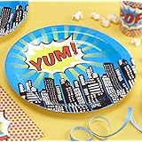 Ginger Ray Paper Plates - Pop Art Superhero Party (8 count)