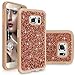 S6 Case, Galaxy S6 case, Cellularvilla [Slim Fit] [Hybrid] Luxury Bling Jewel Rock Crystal Rhinestone Diamond Case [Shockproof] Dual Layer Protective Cover for Samsung Galaxy S6 (Rose Gold)