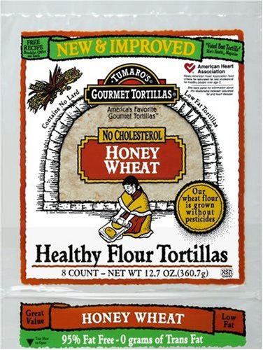 Tumaro's 8-Inch Tortillas, Honey Wheat, 8 Count 12.7-Ounce Packages (Pack of 6)