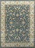 10 X 13 Blue Beige Floral Hand Knotted Peshawar Chobi Wool Area Rug H595