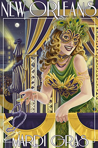 Mardi Gras - New Orleans, Louisiana (24x36 Giclee Gallery Print, Wall Decor Travel Poster)