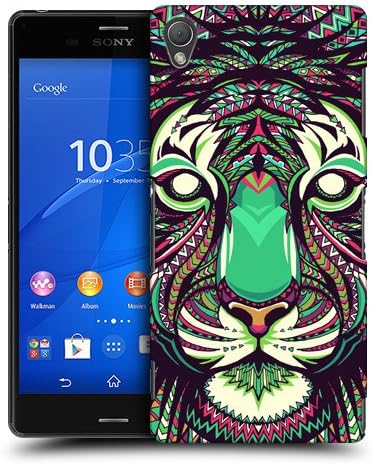 Head Case Designs Tiger Aztec Animal Faces Protective Snap-on Hard Back Case Cover for Sony Xperia Z3