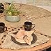 Sweet Pea Linens Tan Tonal Leaf Wipe Clean Wedge-Shaped Placemats - Set of Two