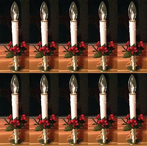 Holiday Wonderland 1518-88 9", Clear Bulb, Battery Operated Christmas Window Candle - Quantity 10