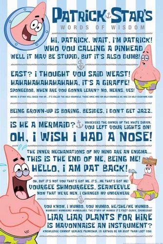 Empire 534361 SpongeBob Schwammkopf - Patrick Spr&uuml;che Kinder TV Sendung - Druck - Maxi-Poster - Gr&ouml;sse 61 x 91.5 cm